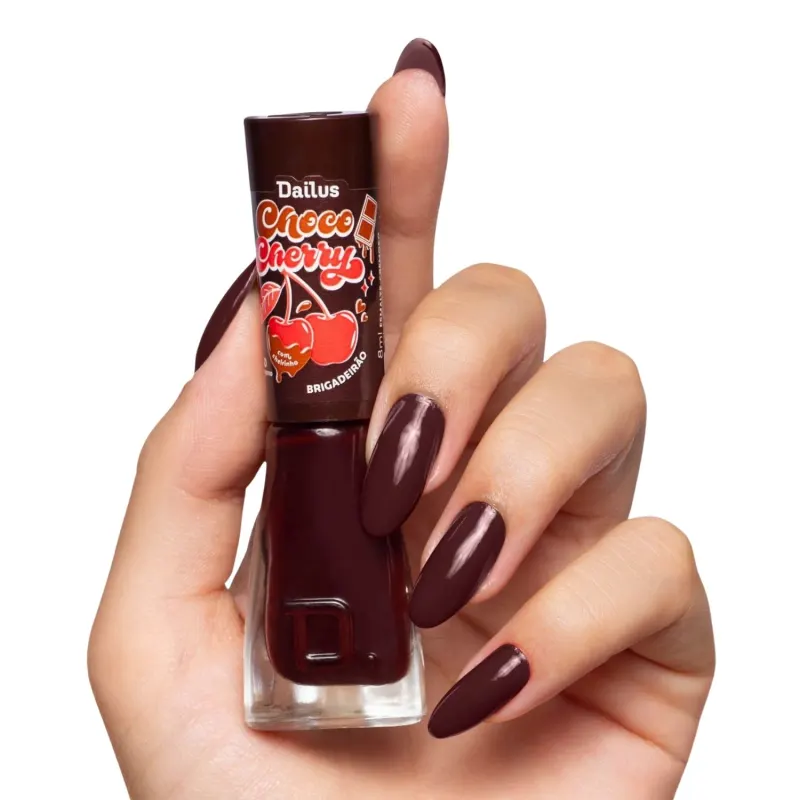 Kit Esmaltes Dailus Choco Cherry - Mocha Mousse, Brigadeirão e Pudim de Chocolate