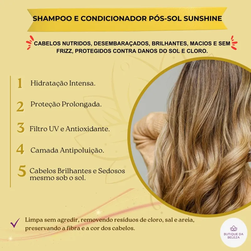 Shampoo 250ml Condicionador 200ml Alfaparf Sdl Sunshine