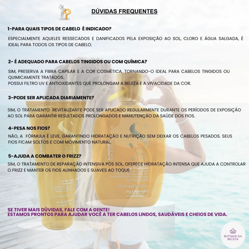 Shampoo 250ml Condicionador 200ml Alfaparf Sdl Sunshine