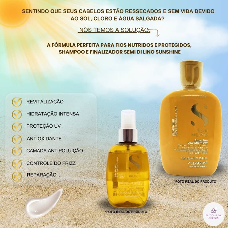 Shampoo 250ml e Óleo 125ml Alfaparf Sdl Sunshine After Sun