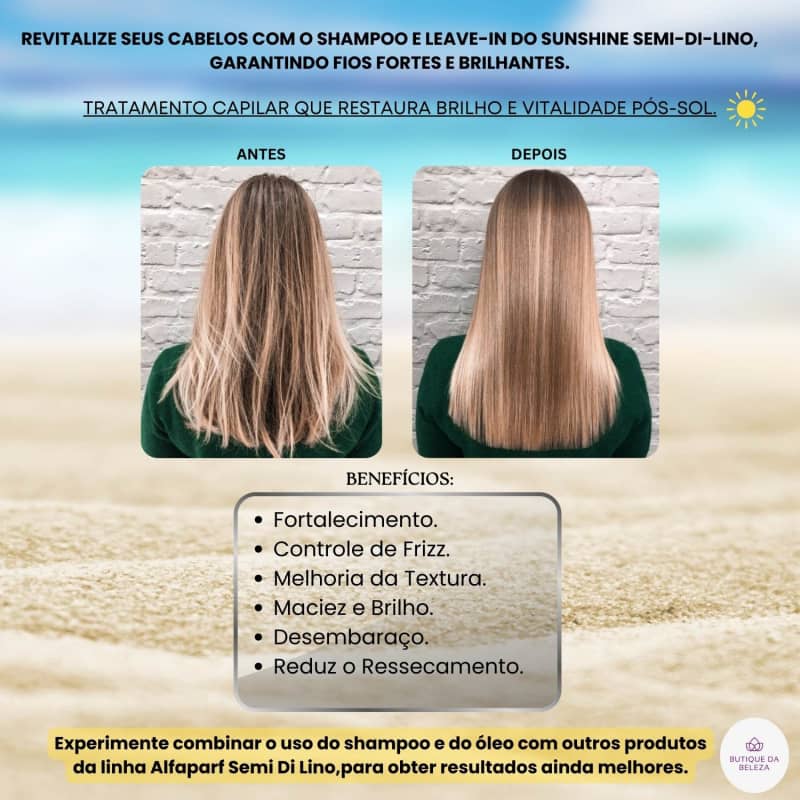 Shampoo 250ml e Leave In 125ml Alfaparf Sdl Sunshine Pós Sol