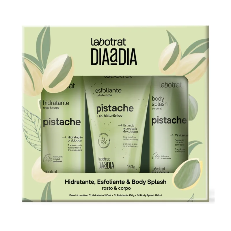 Kit Hidratante Esfoliante E Body Splash Pistache Labotrat