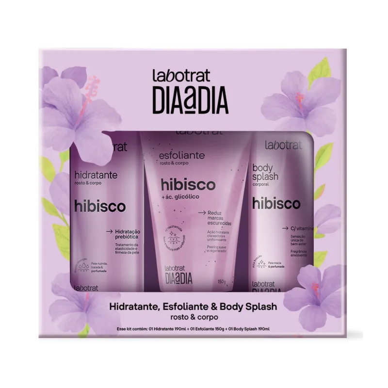 Kit Hidratante Esfoliante E Body Splash Hibisco Labotrat