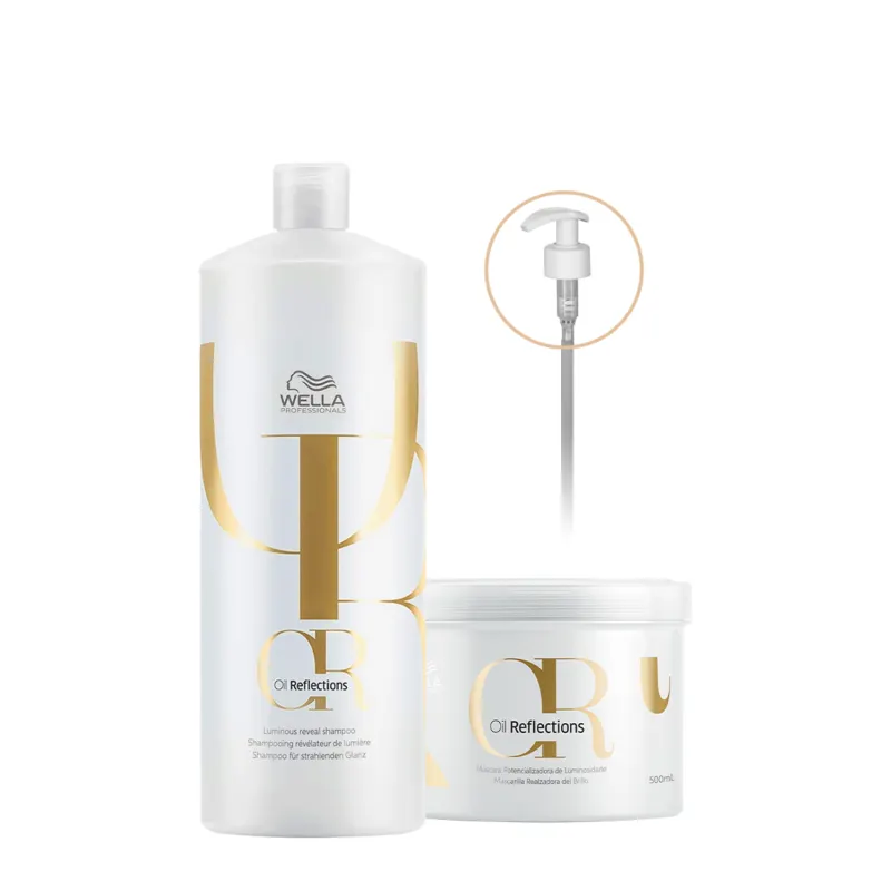 Kit Wella Professionals Oil Reflections Shampoo Máscara Válvula (3 produtos)