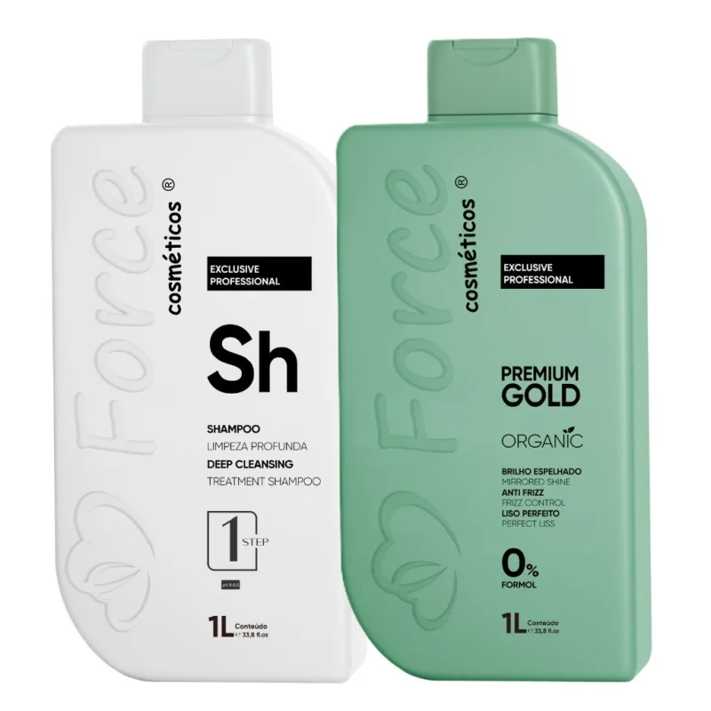 Kit Progressiva Orgânica - Alinhamento Capilar Premium Gold Profissional 1L
