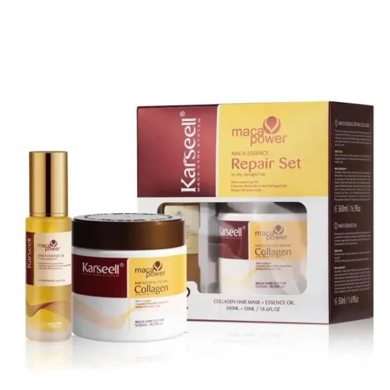 Máscara Collagen Reparação 500ml + Óleo de Argan 50ml Hidratação Profunda e Reparação Capilar
