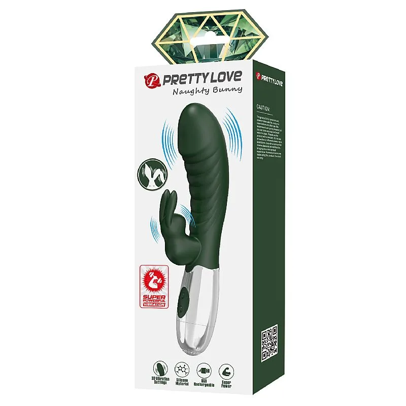 Vibrador de Ponto G e Clitóris com 30 Modos de Vibração Naughty Bunny Pretty Love