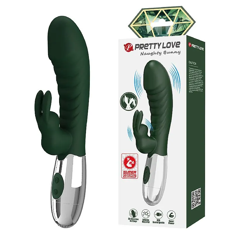 Vibrador de Ponto G e Clitóris com 30 Modos de Vibração Naughty Bunny Pretty Love