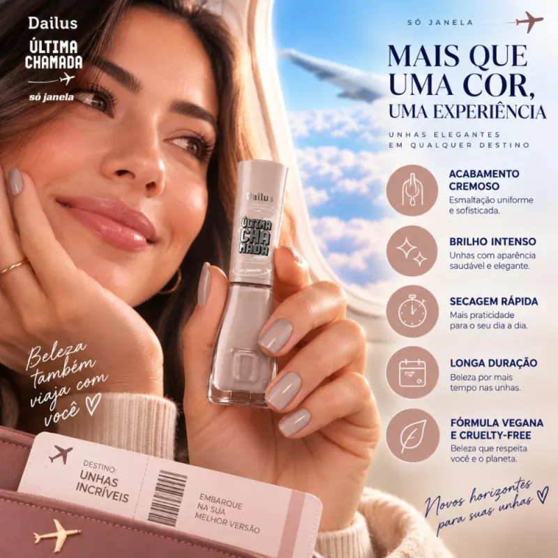 Esmalte Cremoso Dailus Última Chamada Só Janela 8ml