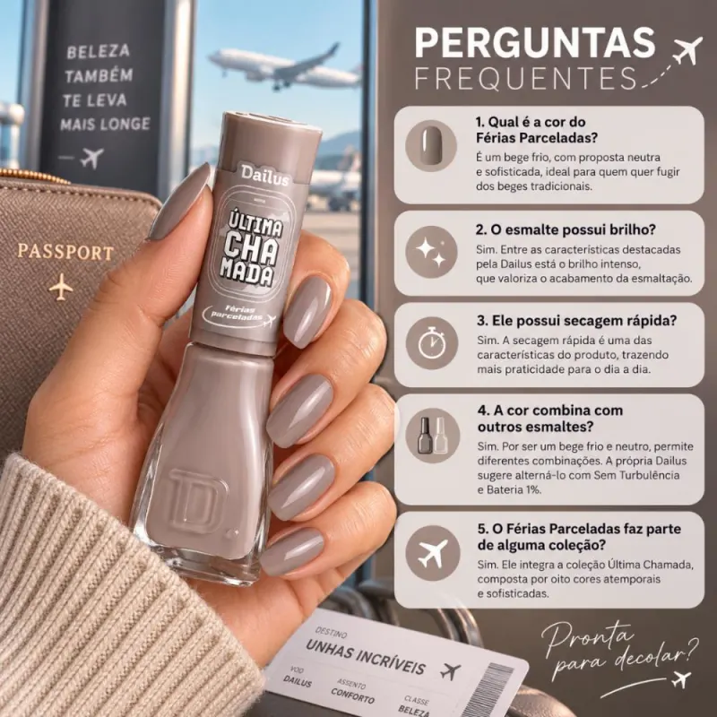 Esmalte Cremoso Dailus Última Chamada Férias Parceladas 8ml
