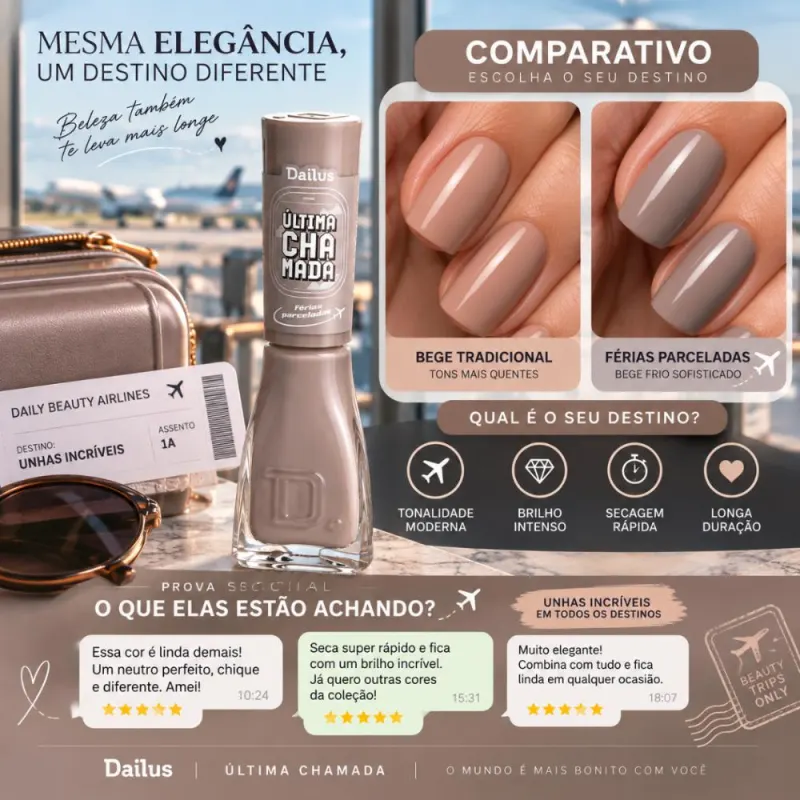 Esmalte Cremoso Dailus Última Chamada Férias Parceladas 8ml