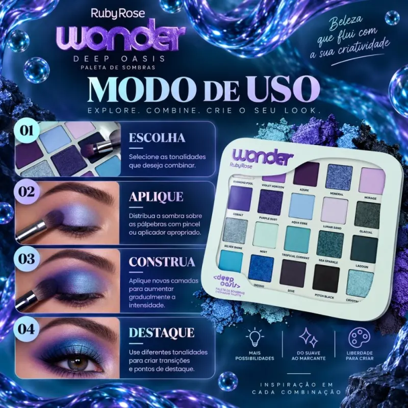 Paleta De Sombras Ruby Rose Wonder Deep Oasis Hb-e2211