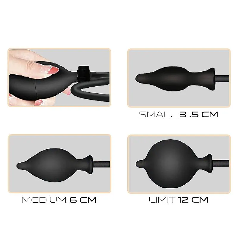 Plug Anal Inflável 11,5 cm x 3,5 cm com Pêra