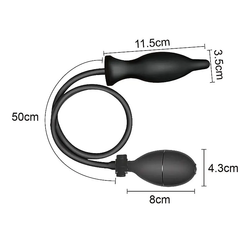 Plug Anal Inflável 11,5 cm x 3,5 cm com Pêra