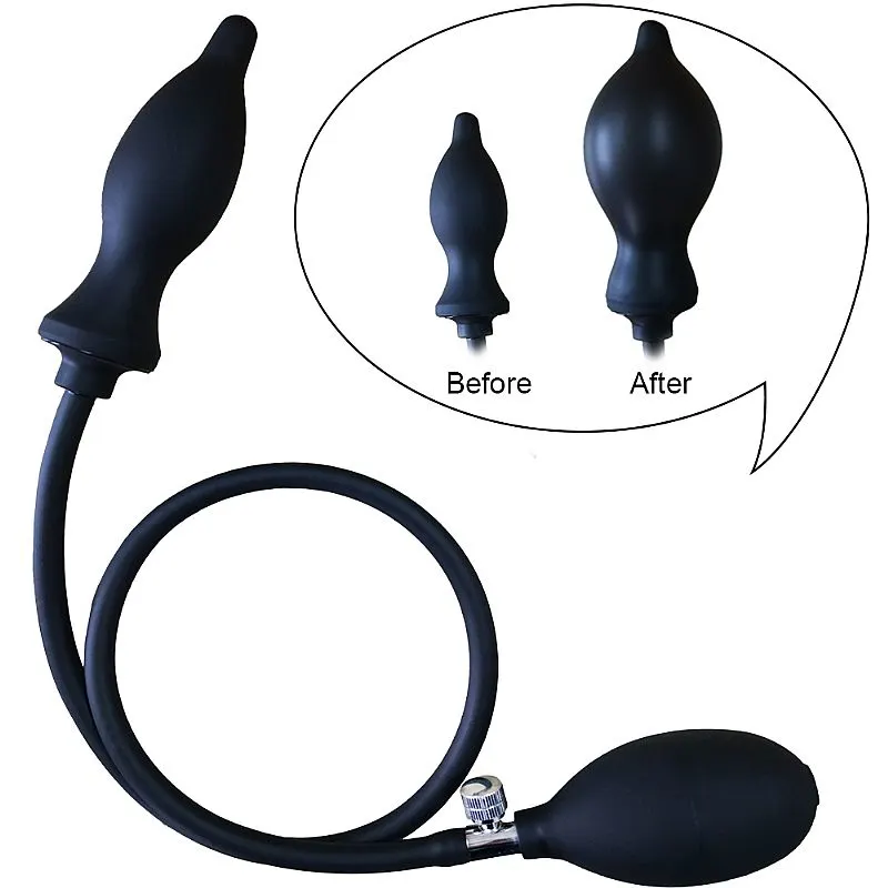Plug Anal Inflável 11,5 cm x 3,5 cm com Pêra