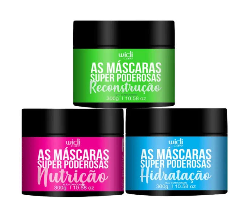 Kit Widi Care  Máscaras Super Poderosas Trio (3 Produtos)