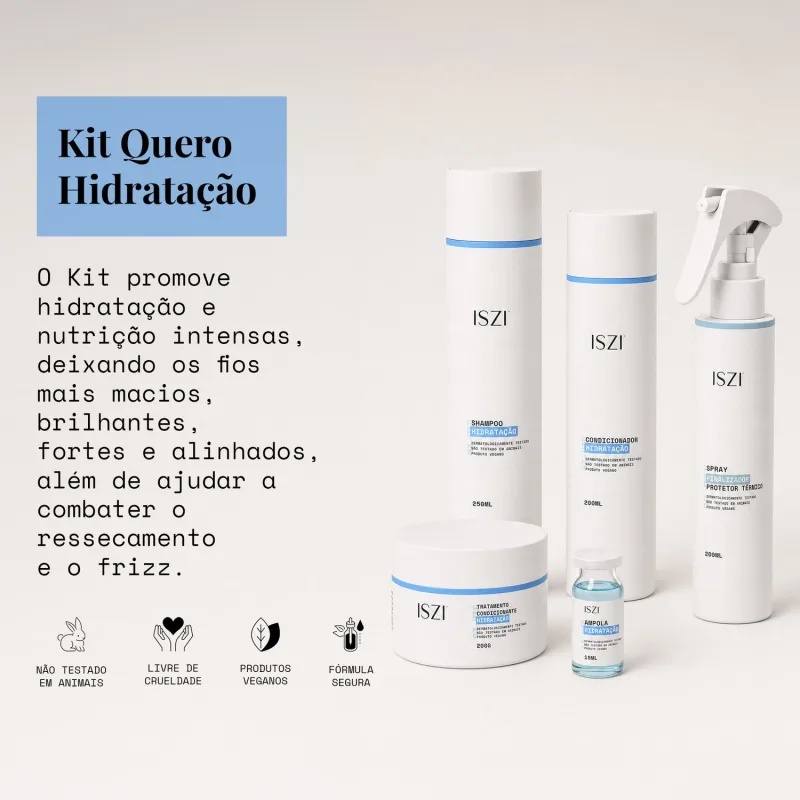 Kit Quero Hidratação ISZI Sweet Block Hydration – Maciez e Brilho