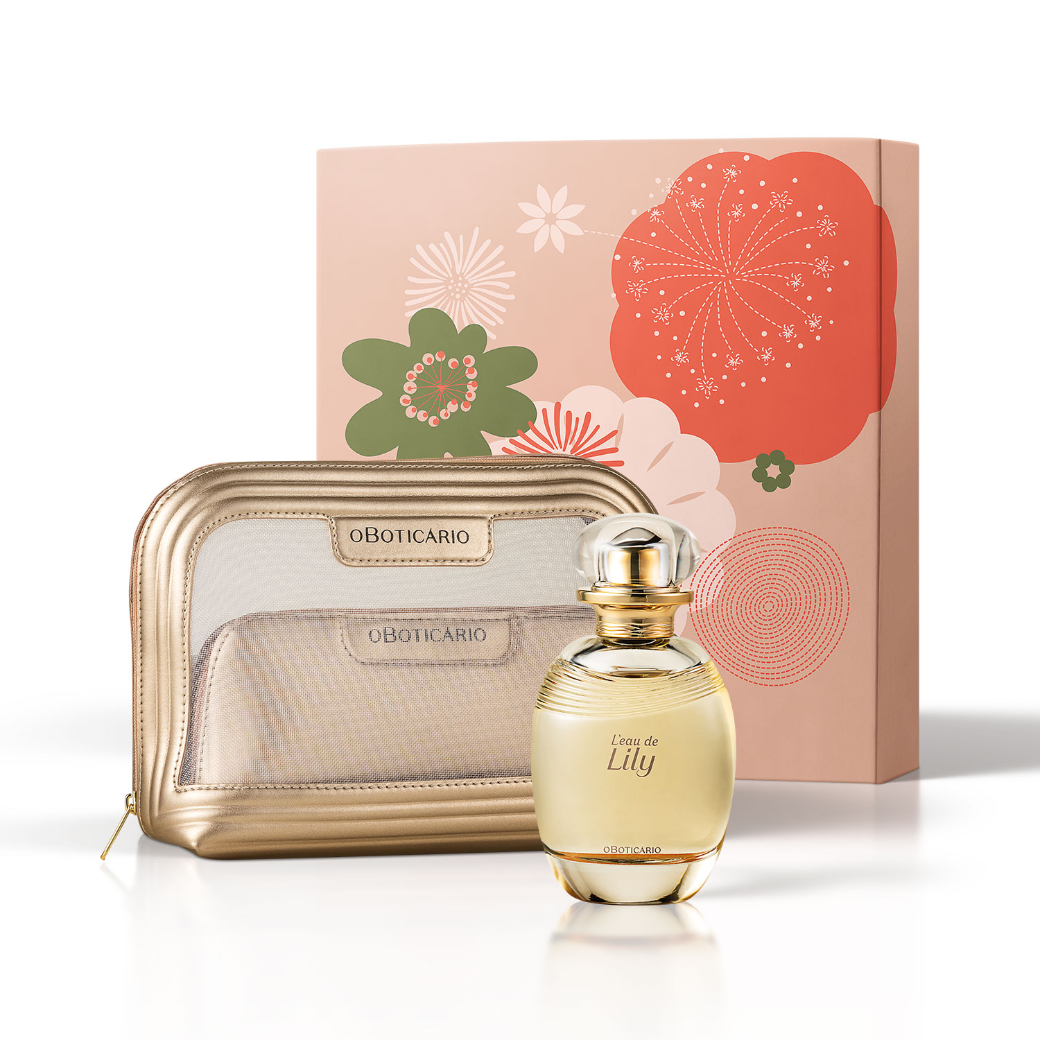 Combo Presente L’eau de Lily: Desodorante Colônia + Kit Nécessaire + Caixa de Presente