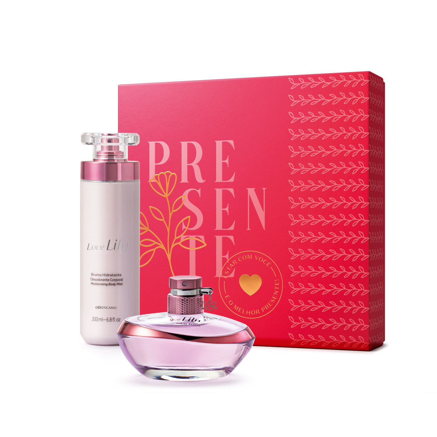 Kit Presente Love Lily: Eau de Parfum 75ml + Bruma Corporal 200ml