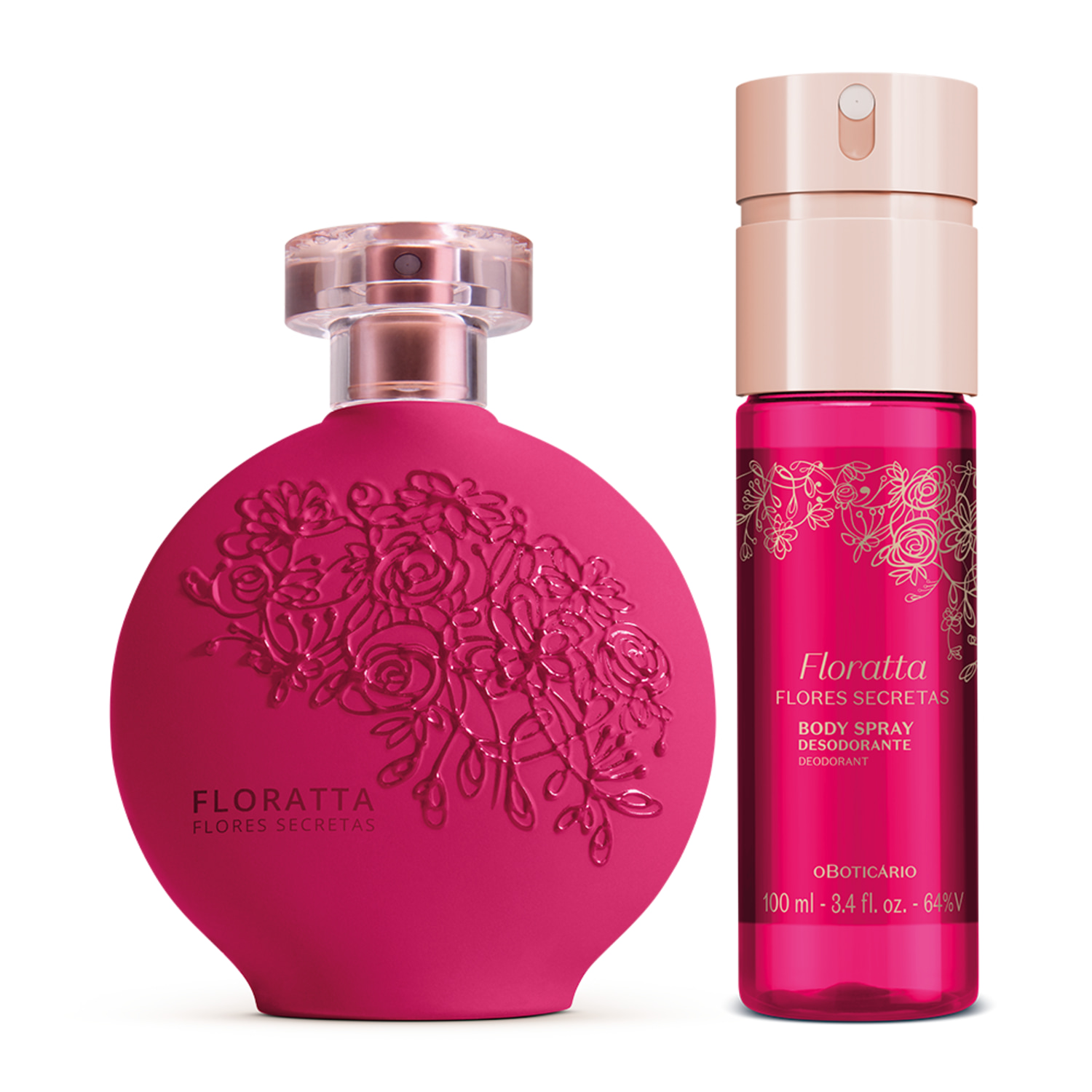 Combo Floratta Flores Secretas: Desodorante Colônia 75ml + Body Spray 100ml