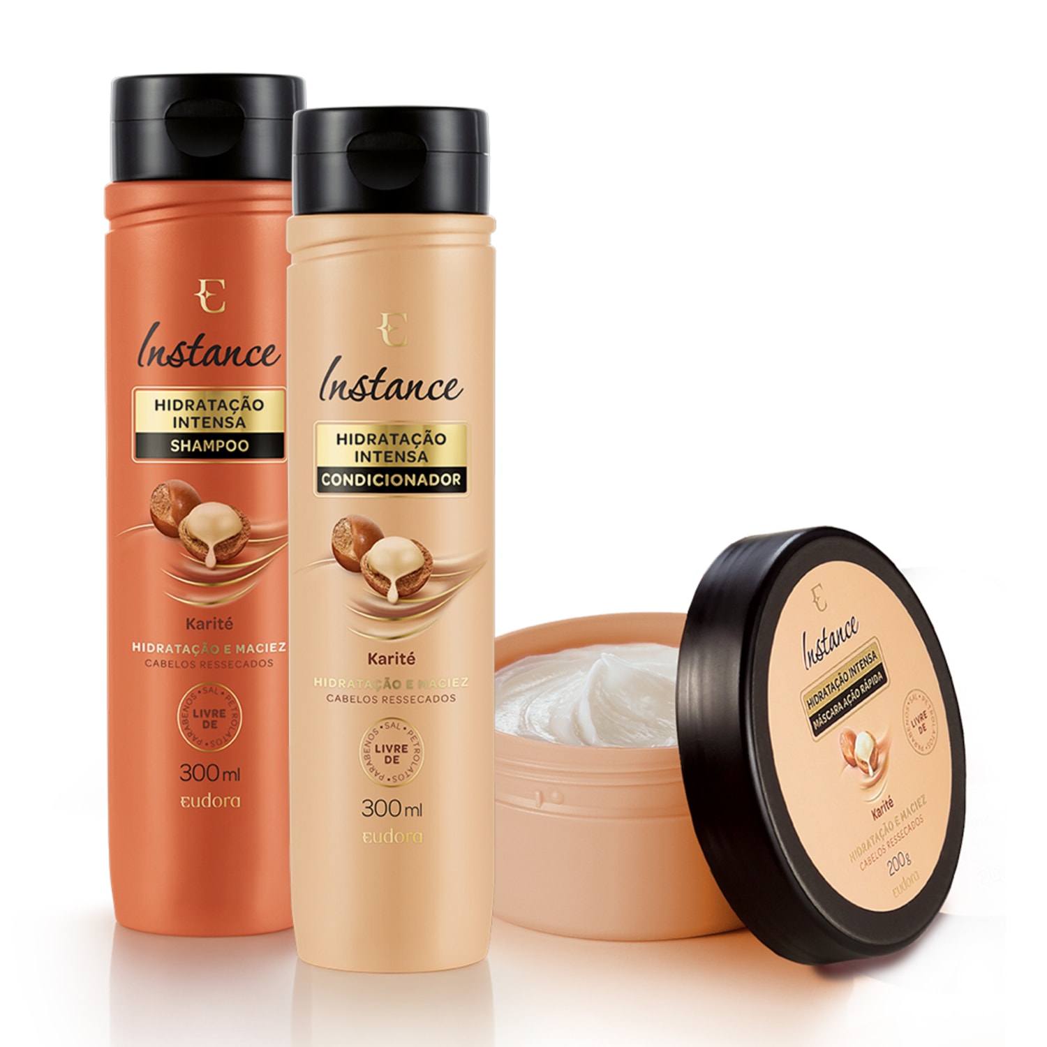 Combo Instance Karité Shampoo 300ml + Condicionador 300ml + Máscara 200g