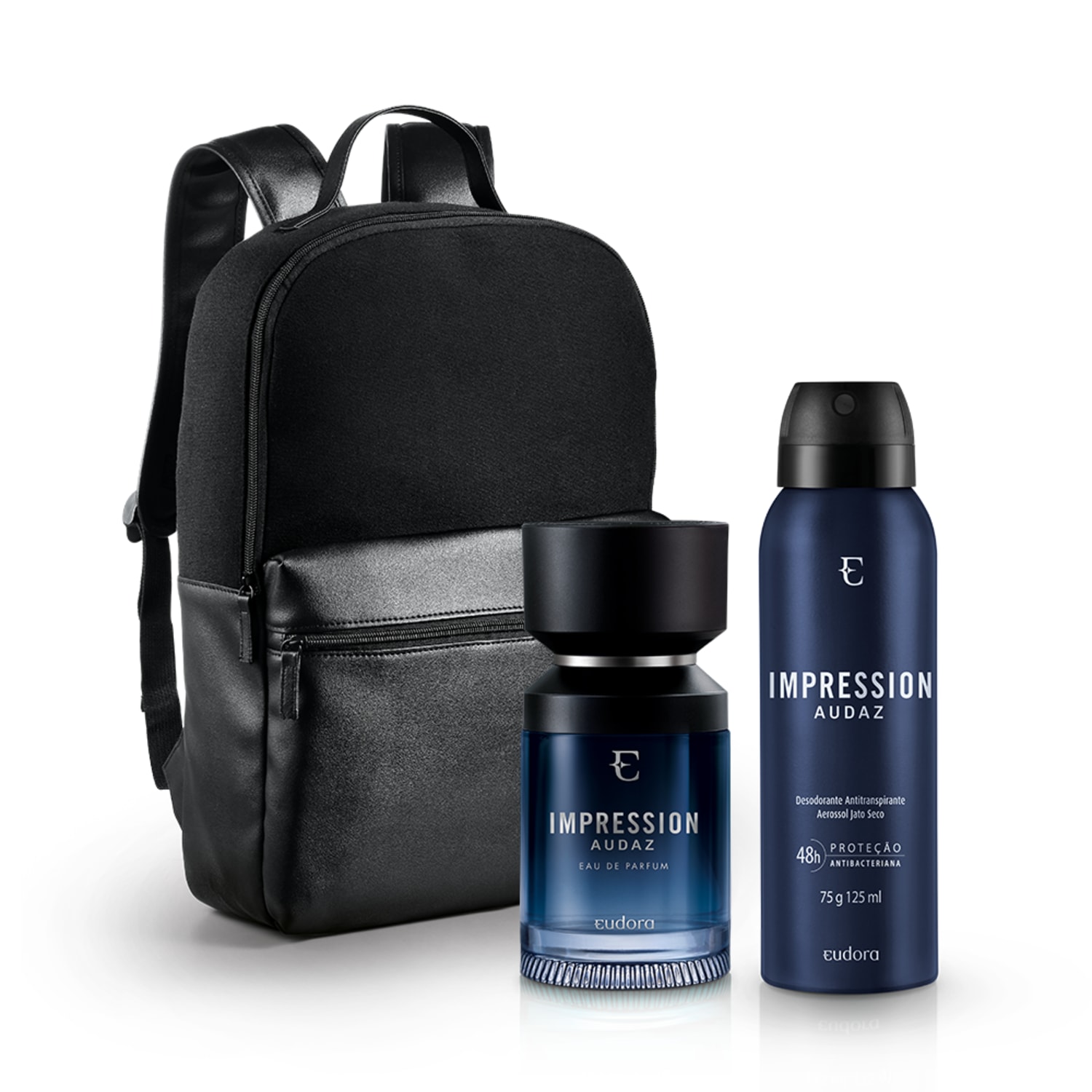 Kit Impression Audaz Eau de Parfum + Desodorante Antitranspirante Aerossol + Mochila Masculina