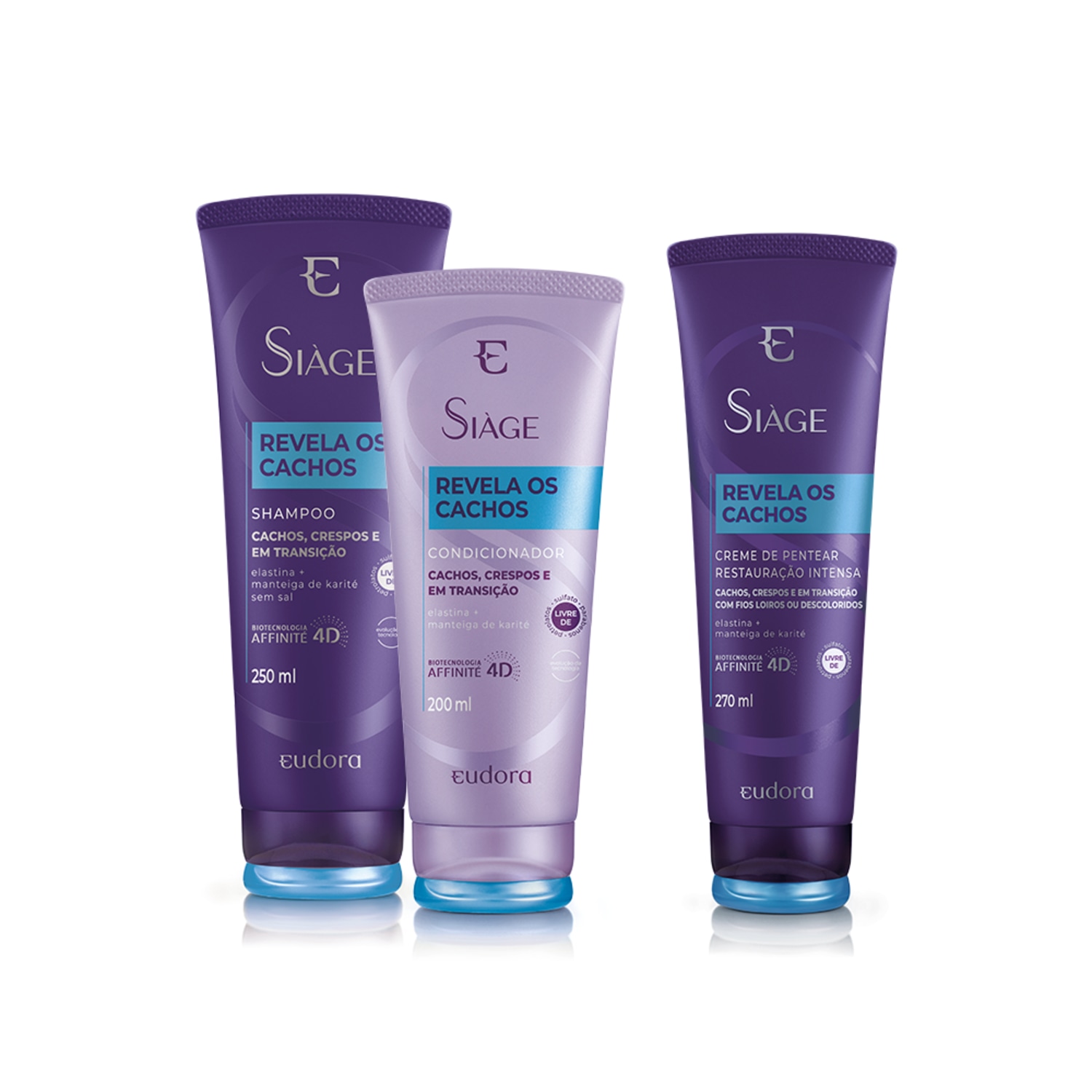 Kit Revela Os Cachos Shampoo + Condicionador + Creme de Pentear Cachos Descoloridos