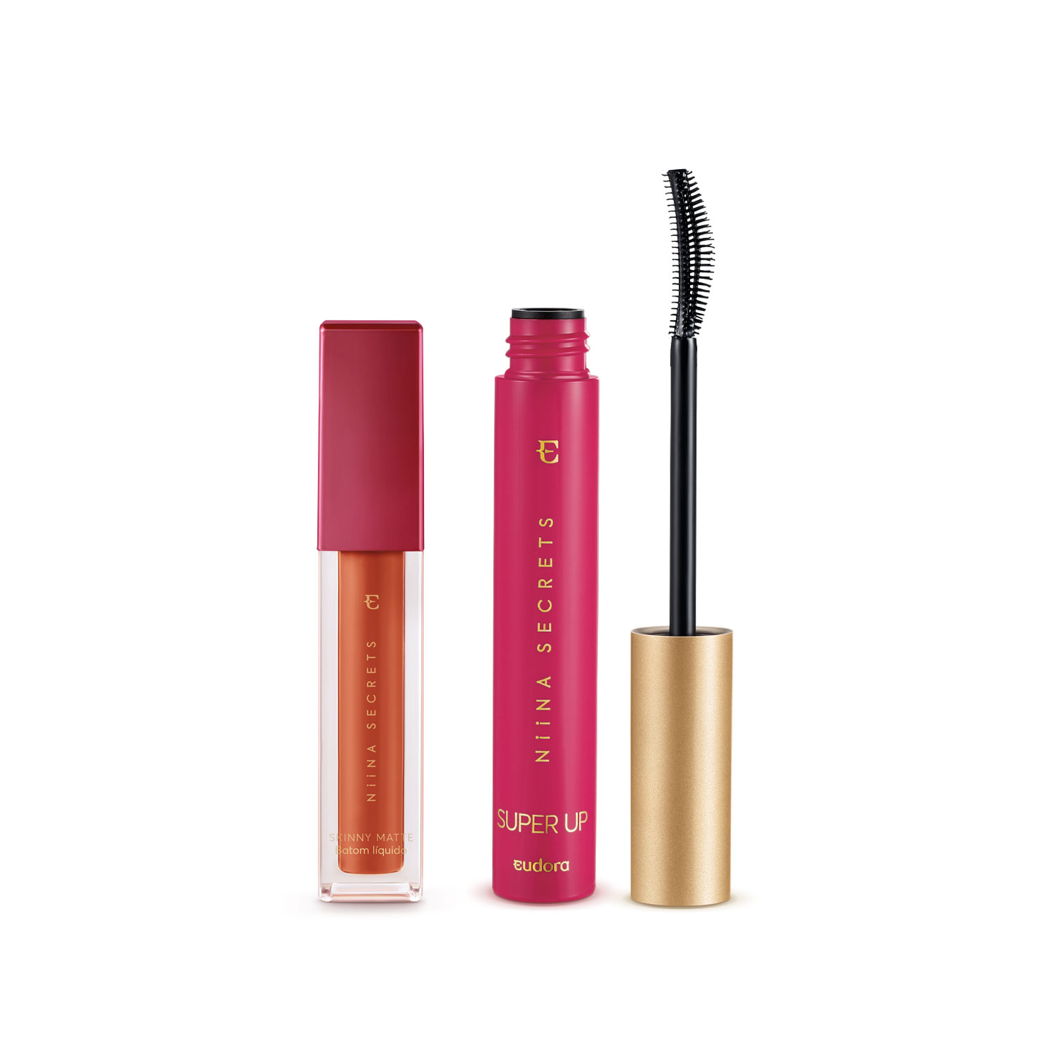 Combo Niina Secrets: Máscara para Cílios 8g + Batom Líquido Skinny Matte Ambar Tulipa 4ml