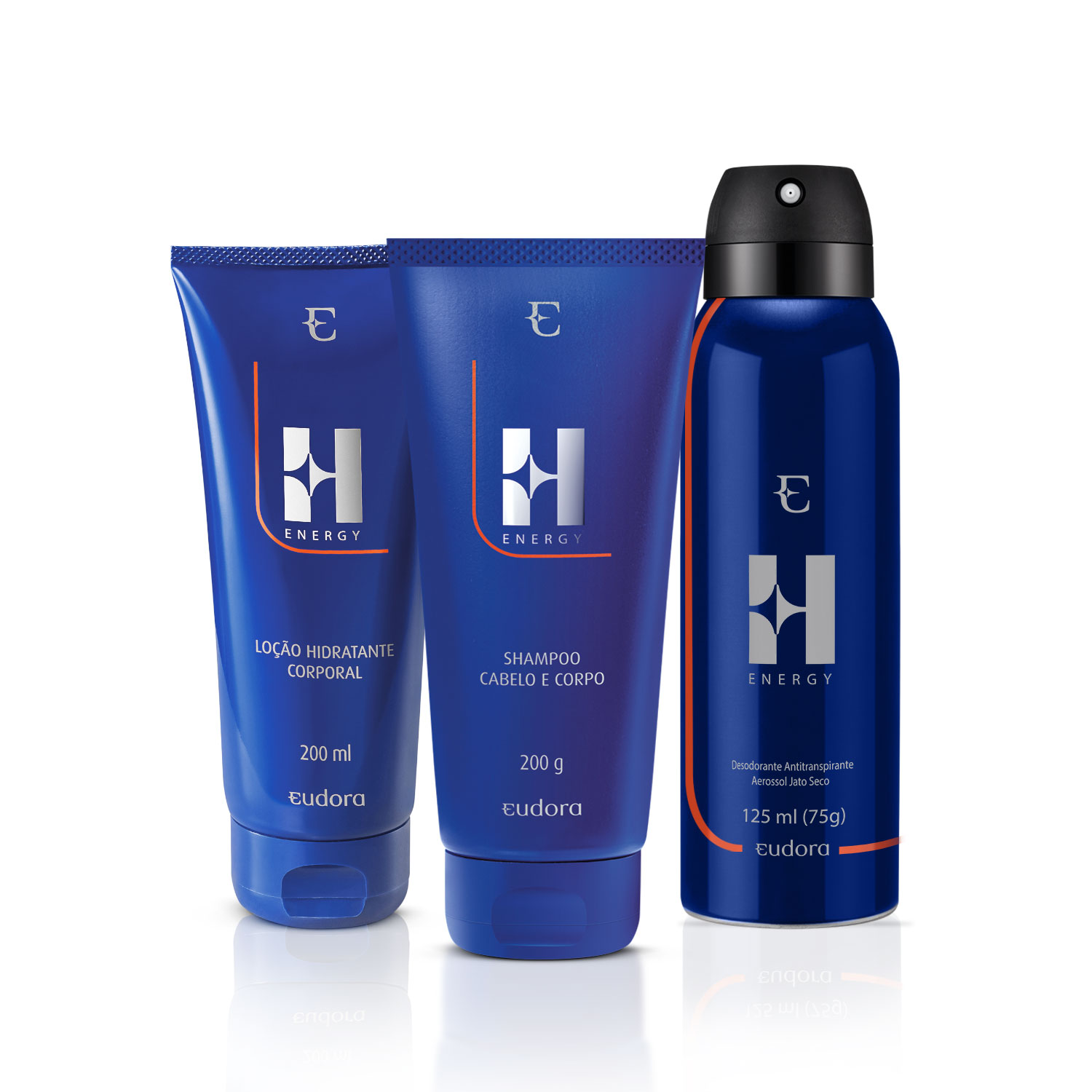 Combo H Energy: Shampoo 200ml+ Loção Hidratante 200ml+ Desodorante Antitranspirante Aerossol 125ml