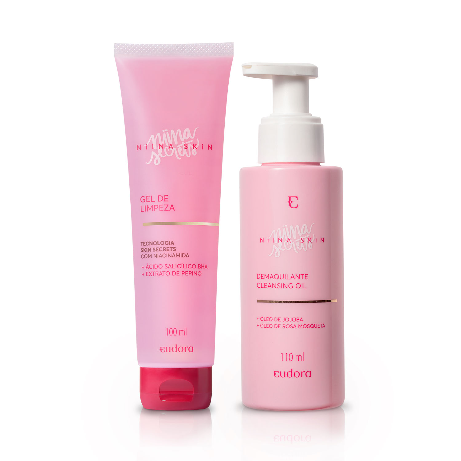 Combo Niina Skin: Demaquilante Cleansing Oil 100ml + Gel de Limpeza 100ml