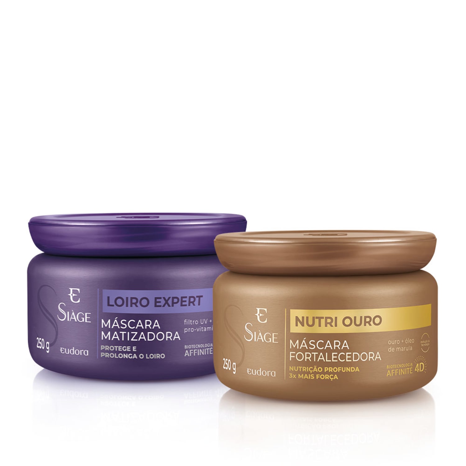 Combo Siáge: Máscara Capilar Matizadora 250g + Máscara Capilar Fortalecedora 250g