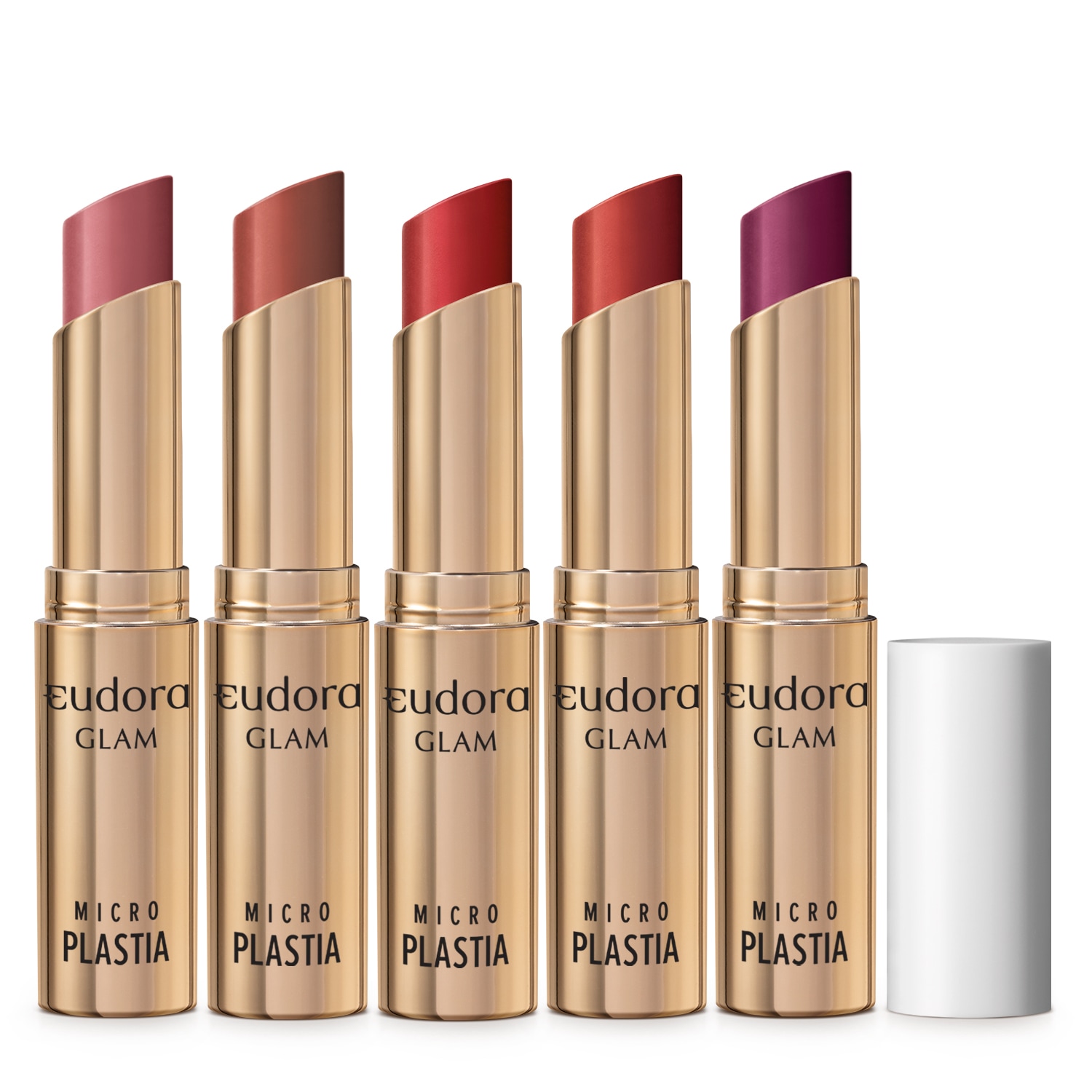 Combo Batom Eudora Glam Microplastia (5 itens)