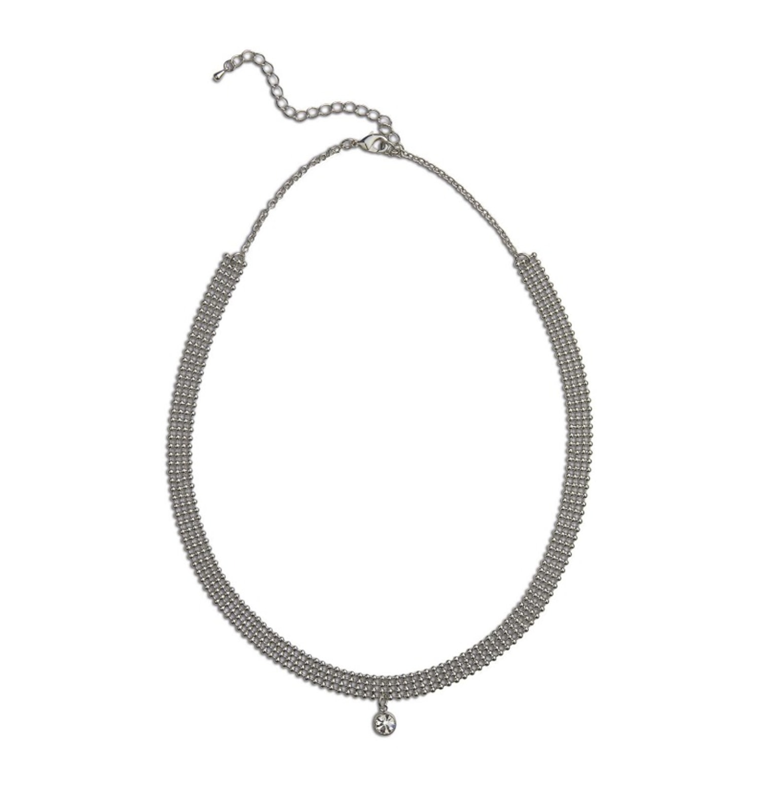 Colar Cristal Prata Metal Eudora