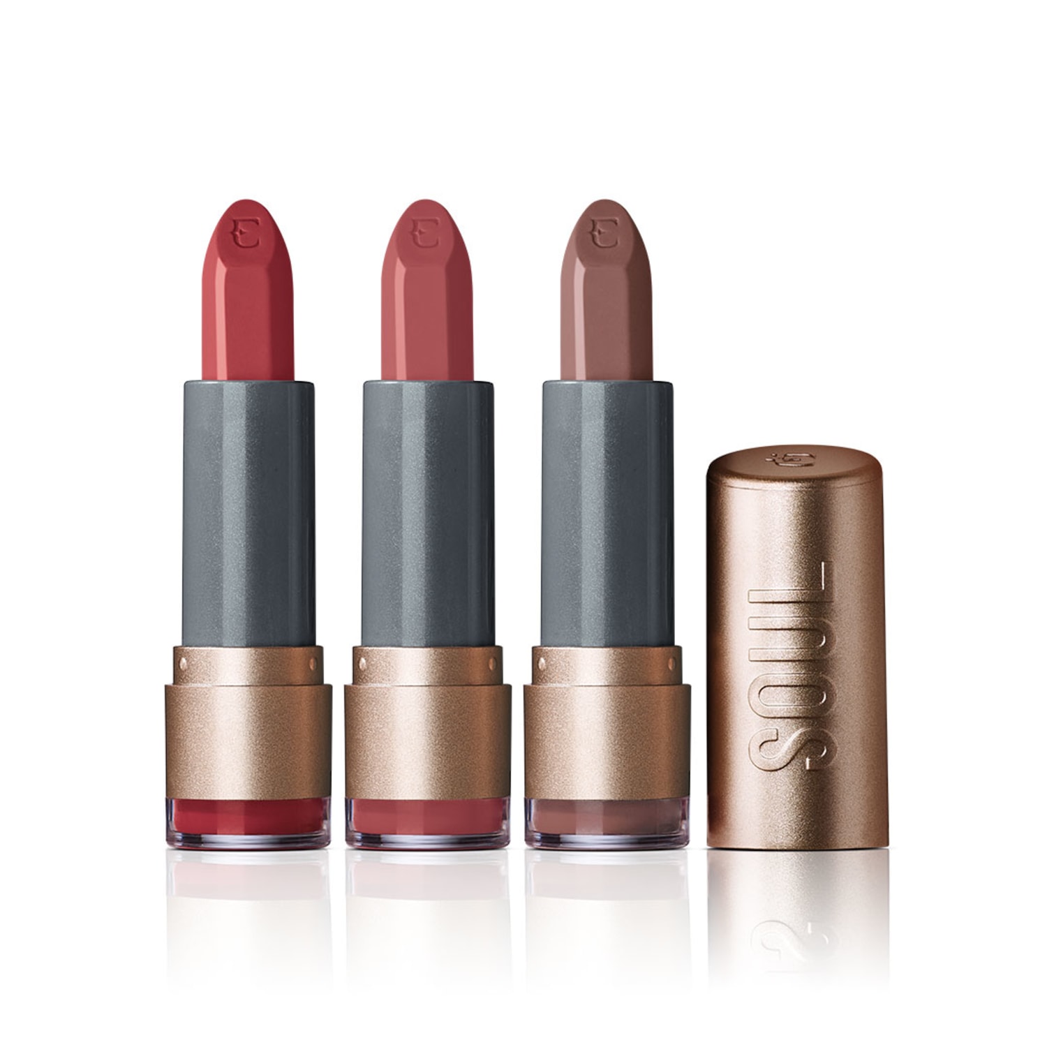 Kit 3 Batons Soul Kiss Me Hidratante Avelã + Rosa Atitude + Castanho Passarela
