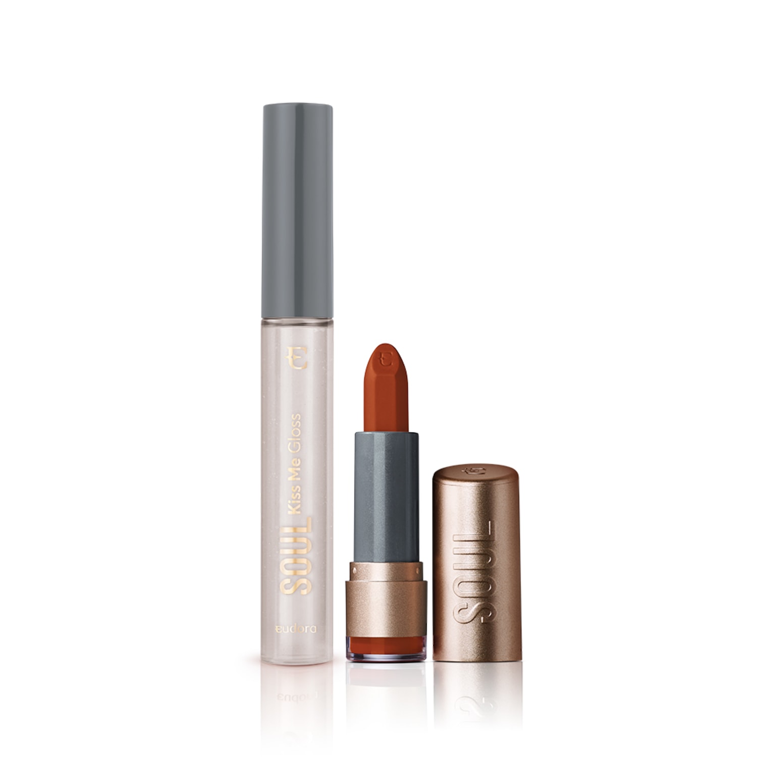 Kit Batom Kiss Me Matte Magma Obsessão + Gloss Incolor