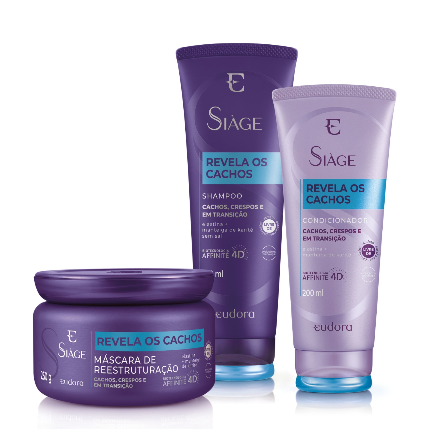 Kit Siàge Revela Os Cachos Shampoo + Condicionador + Máscara (Nova Versão)