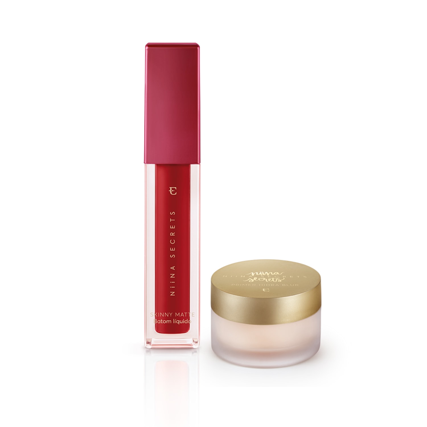Kit Niina Secrets Batom Skinny Matte Vermelho Hibisco + Primer