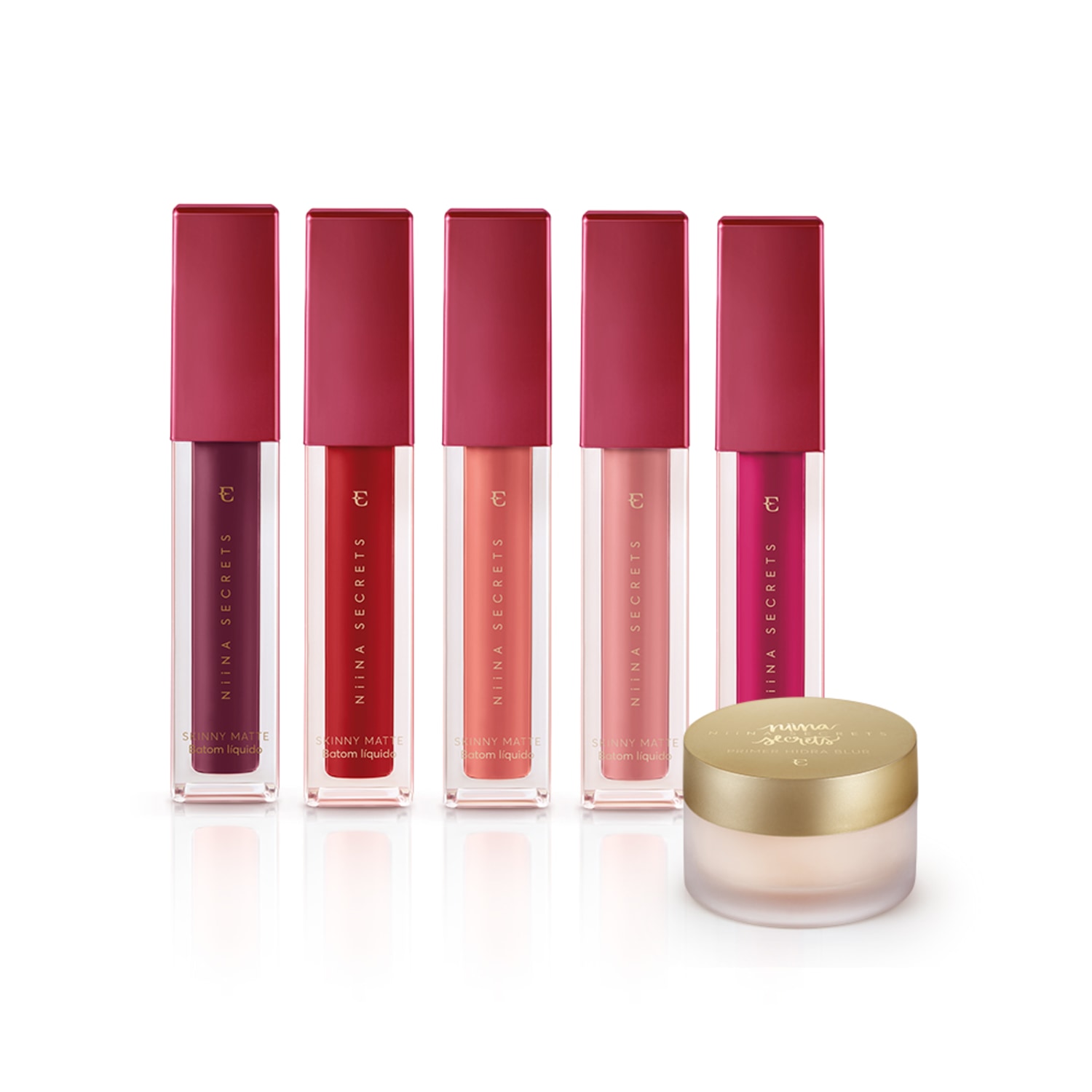 Kit Niina Secrets 5 Batons Skinny Matte + Primer