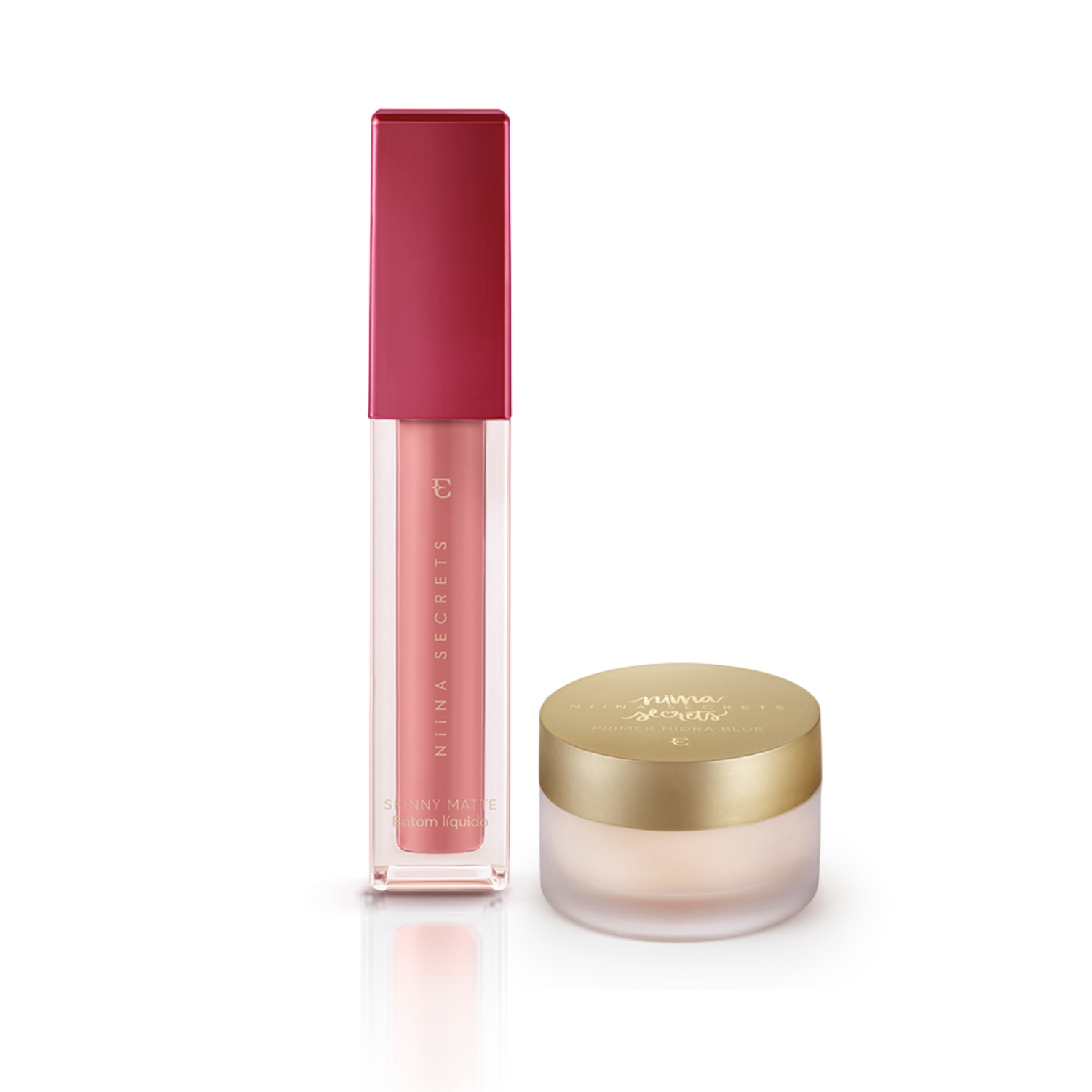 Kit Niina Secrets Batom Skinny Matte Rose Gardênia + Primer