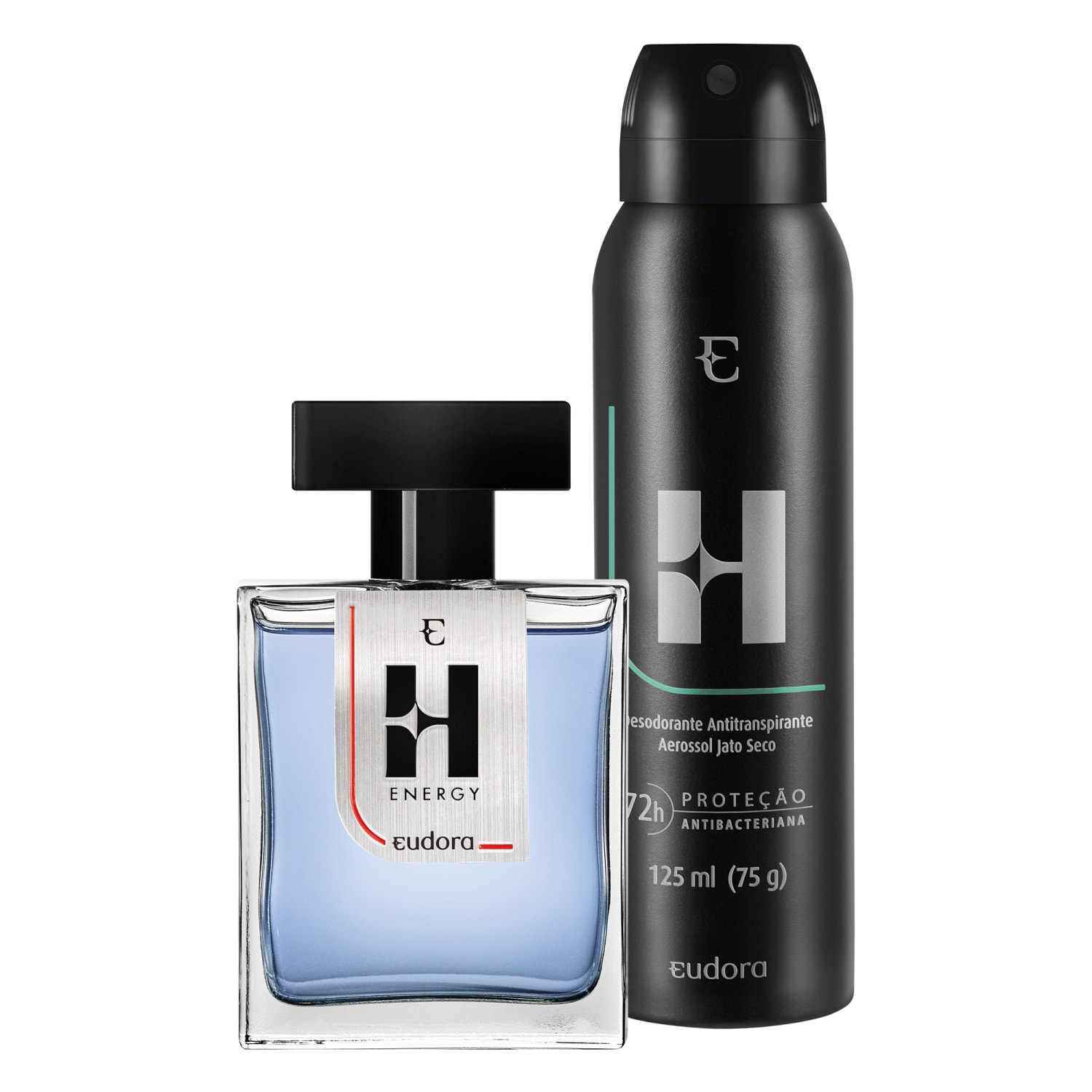 Kit Eudora H Energy Colônia Desodorante + Desodorante Aerossol Eudora H