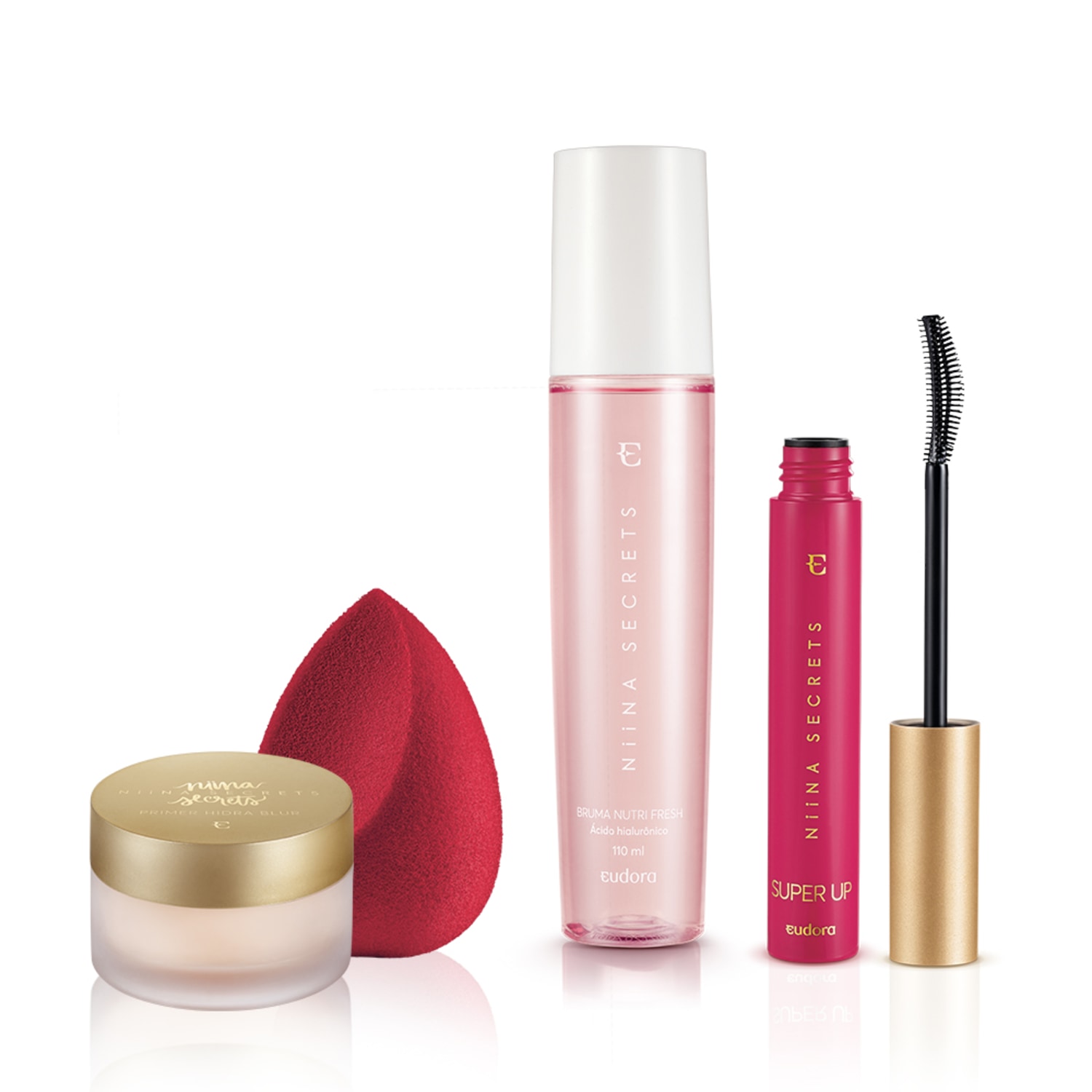 Kit Niina Máscara + Esponja + Primer + Bruma