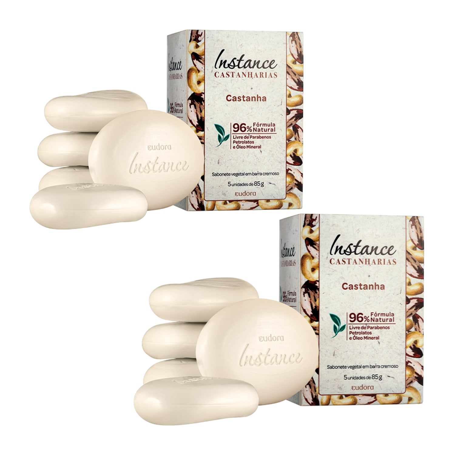 Combo Eudora: Sabonete Instance Castanharias Castanha (2 caixas)
