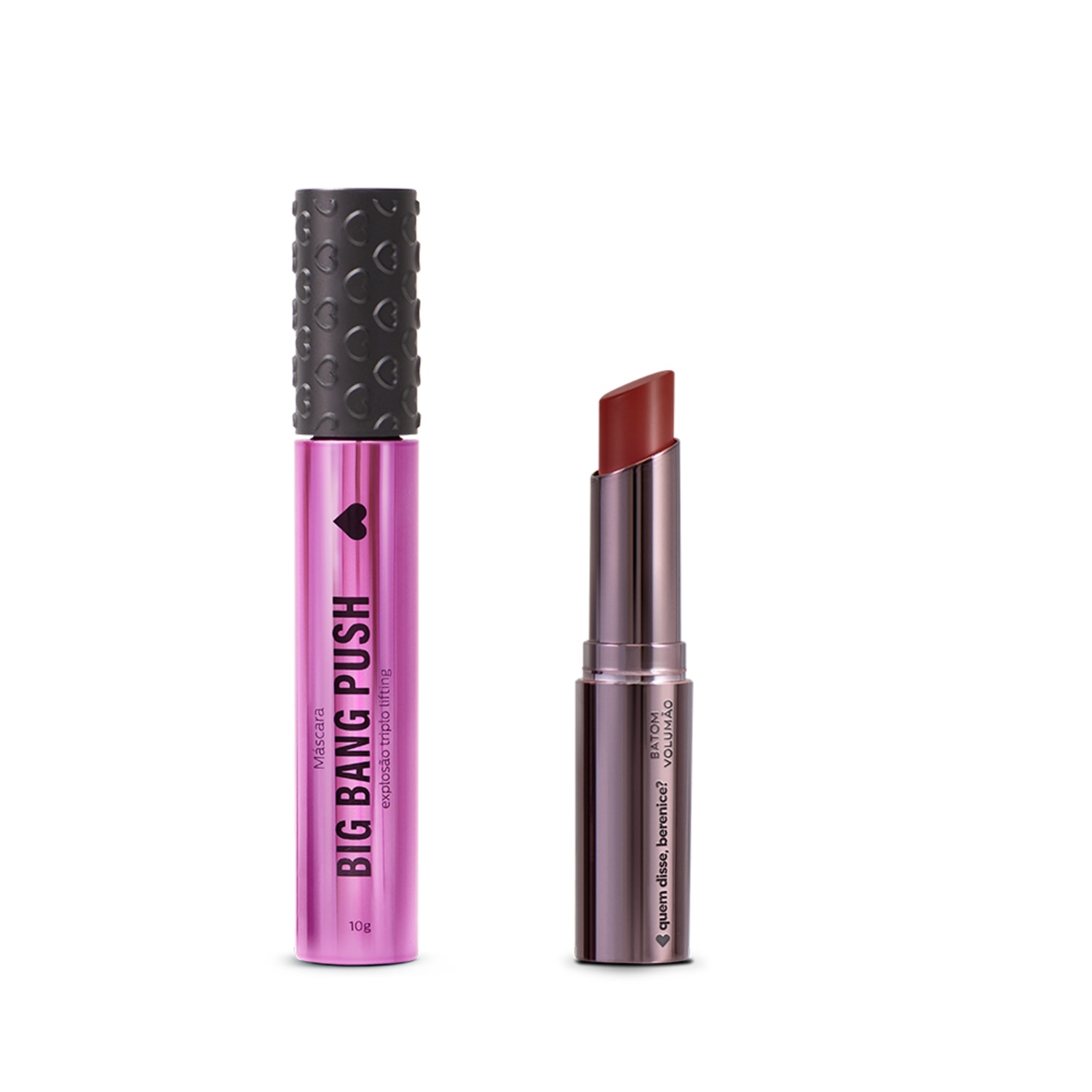 Kit Máscara Big Bang PUSH + Batom Volumão Marsalê