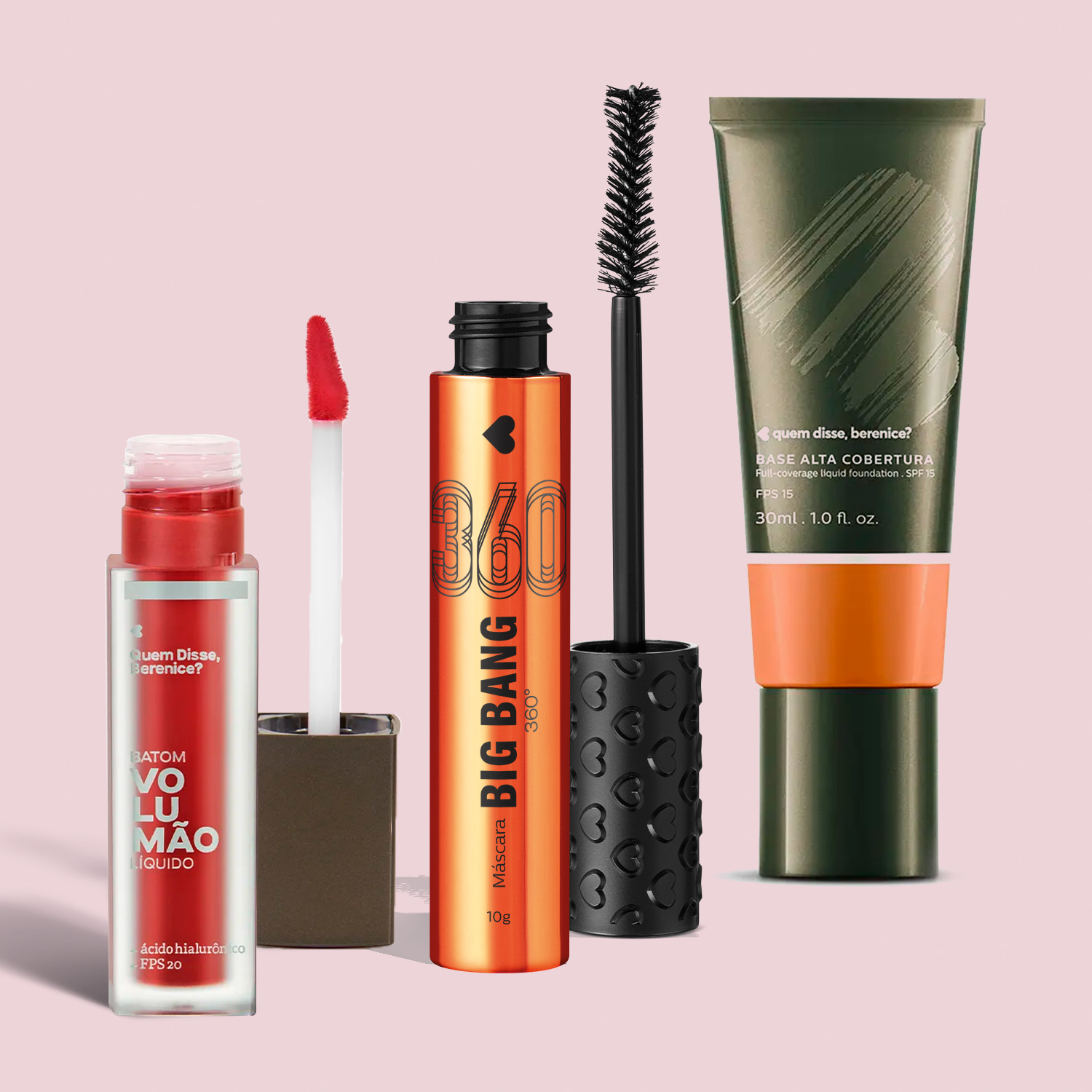 Combo Base Tint Cor 10Q 30ml + Máscara de Cílios 10g + Batom Líquido Morangoli 5,5ml