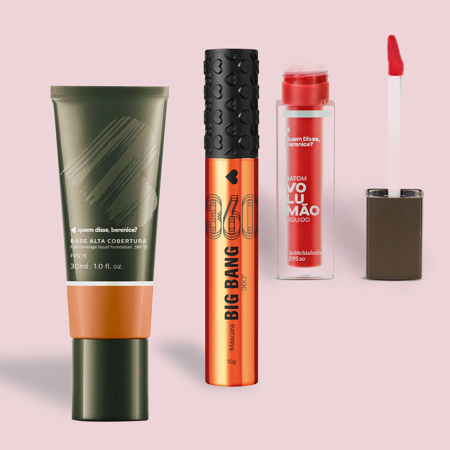 Combo Base Tint Cor 10 Q 30ml + Máscara de Cílios 10g + Batom Líquido Morangoli 5,5ml