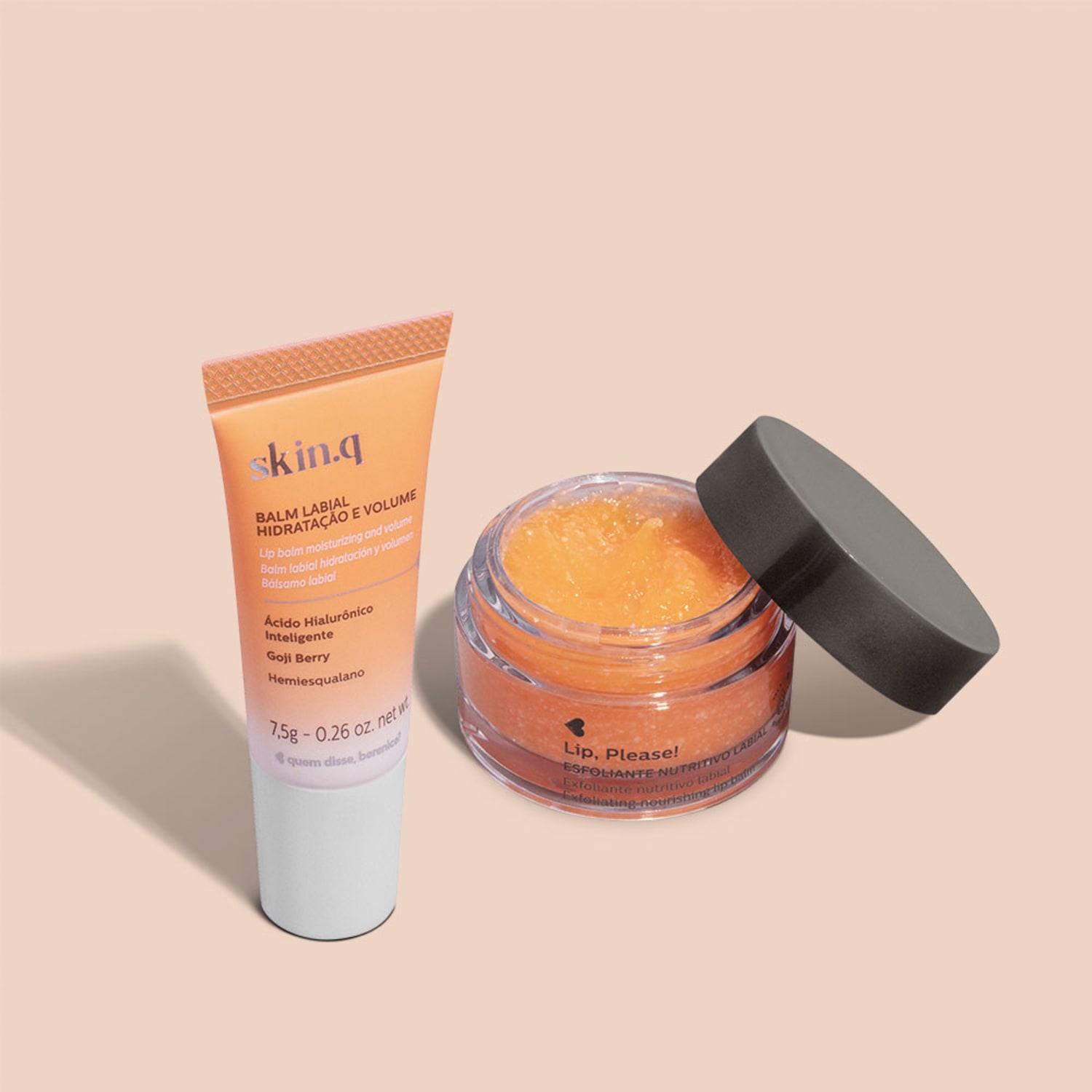 Combo Balm Labial Hidratação e Volume 7,5g + Esfoliante Nutritivo Labial 8g
