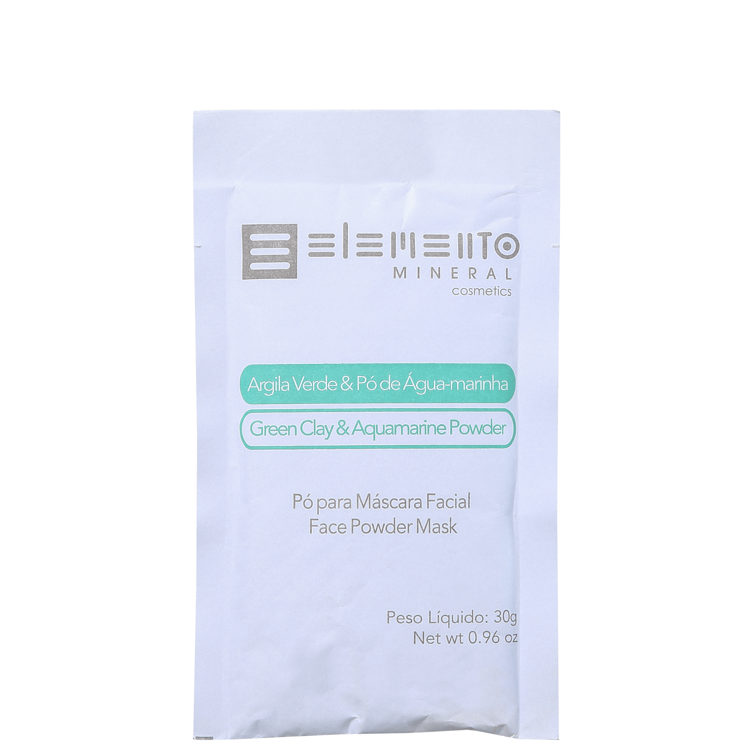 Elemento Mineral Argila Verde &amp, Pó de Água-marinha - Máscara Facial 30g