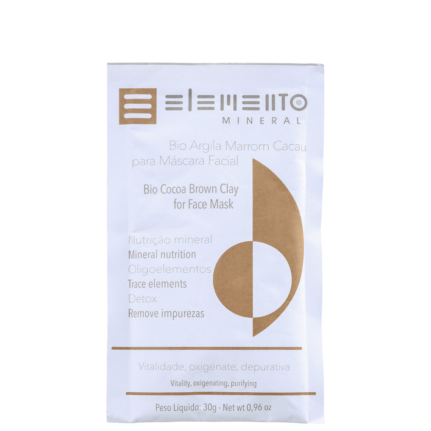 Elemento Mineral Bio Argila Marrom Cacau - Máscara Facial 30g