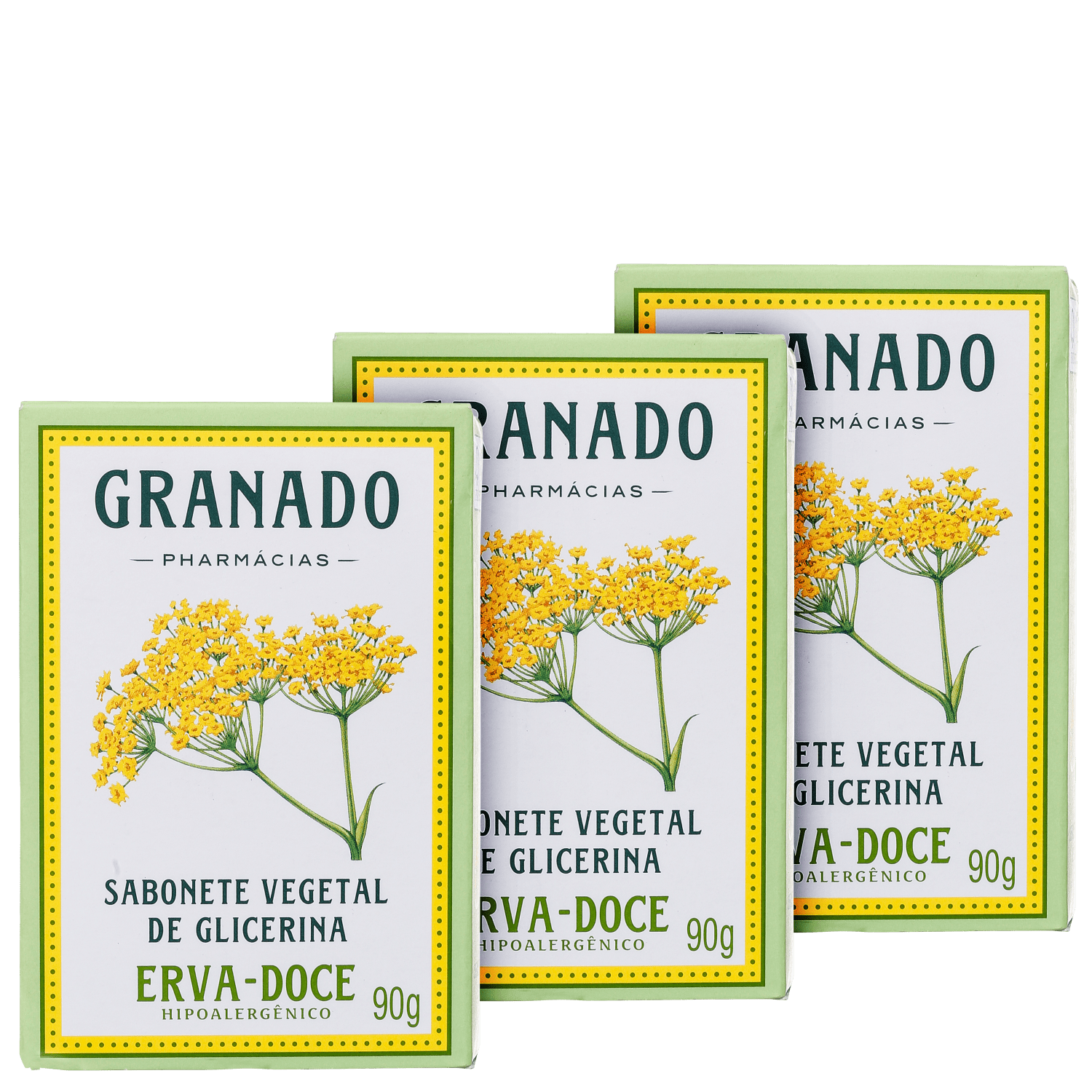Kit Granado Vegetal de Glicerina Erva-Doce (3 Unidades)