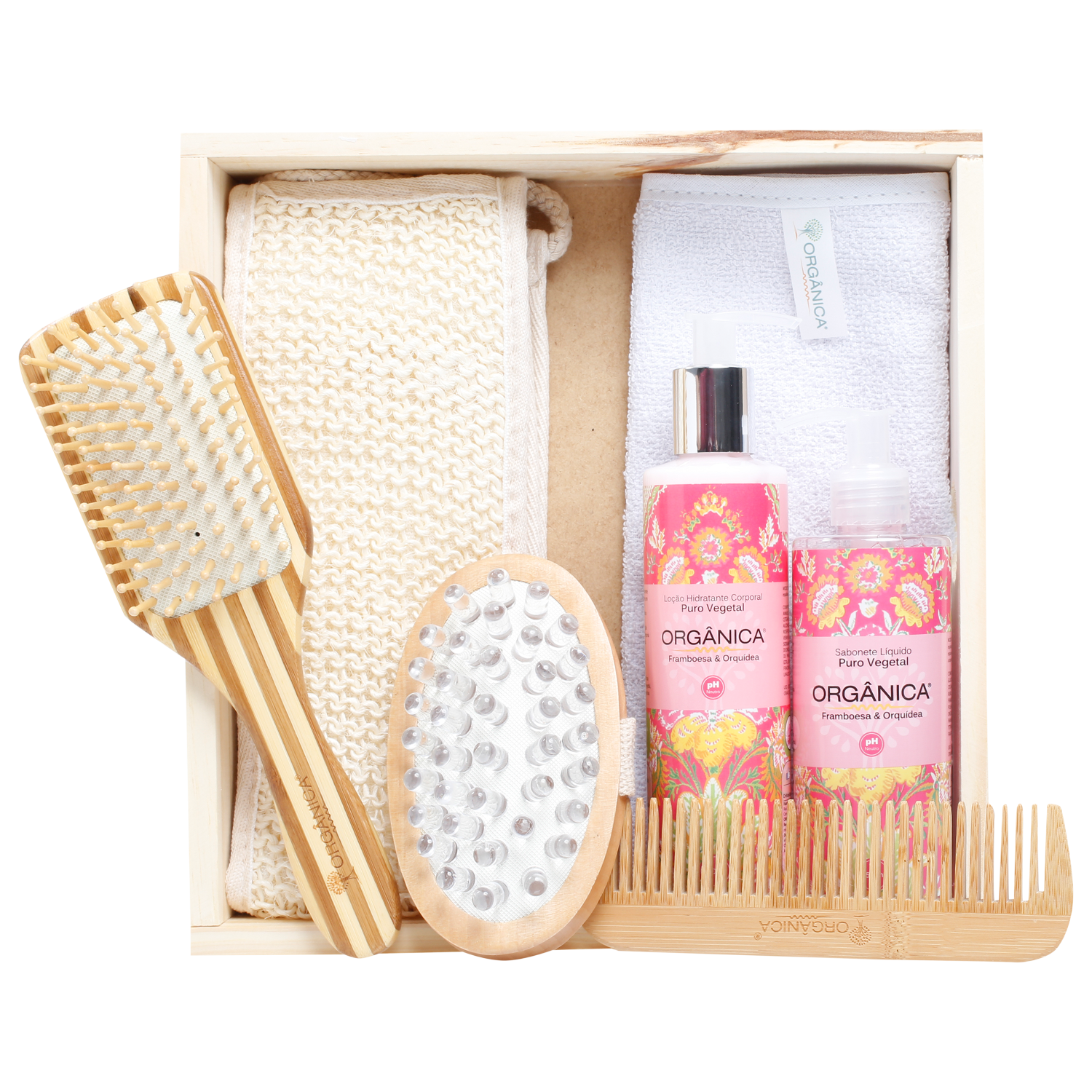 Kit Banho Orgânica Harmonia Framboesa & Orquídea (7 produtos)